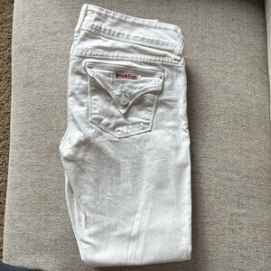 HUDSON Ginny Crop Straight Cuffed White Jeans Size 28